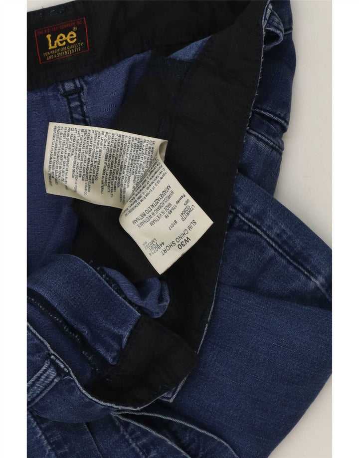 Lee Mens Slim Chino Shorts W30 Medium Blue Cotton