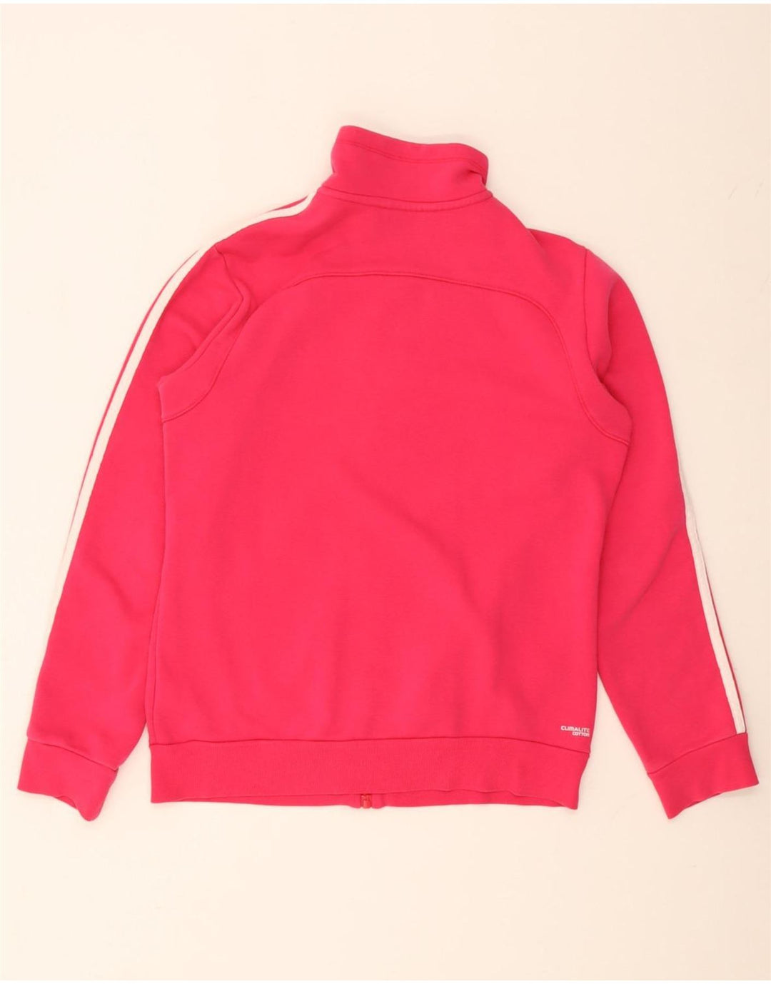 Adidas Womens Tracksuit Top Jacket UK 12/14 Medium Pink Cotton