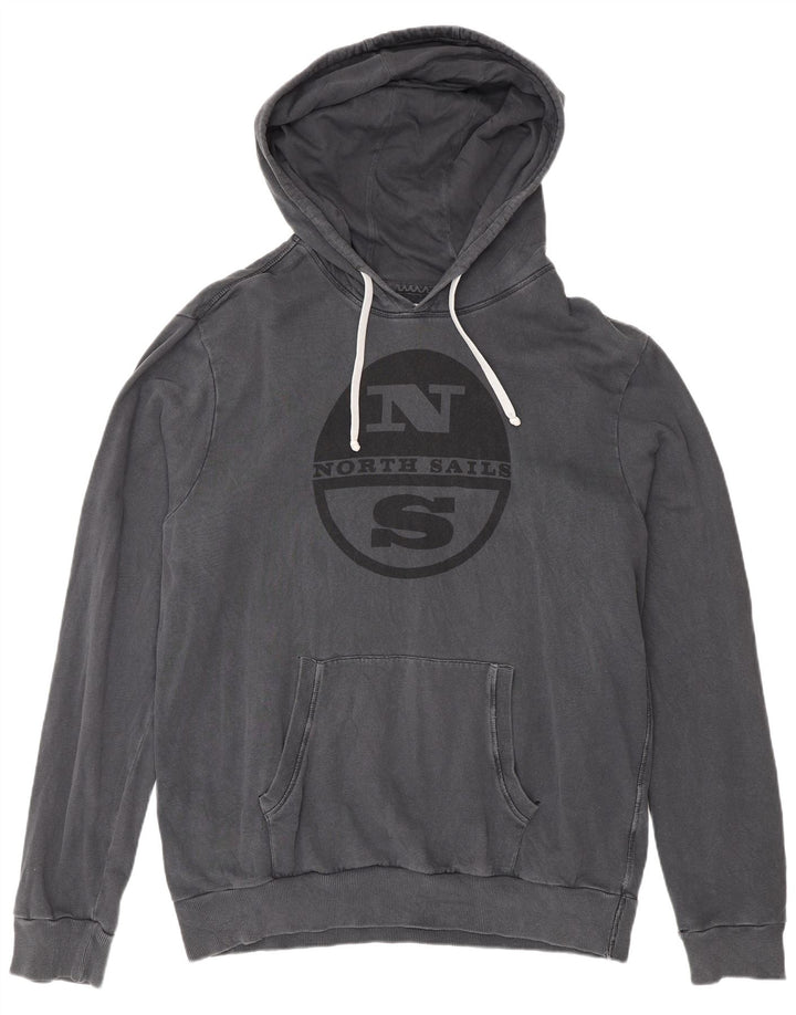 North Sails Mens Graphic Hoodie Jumper 2XL Grey Cotton