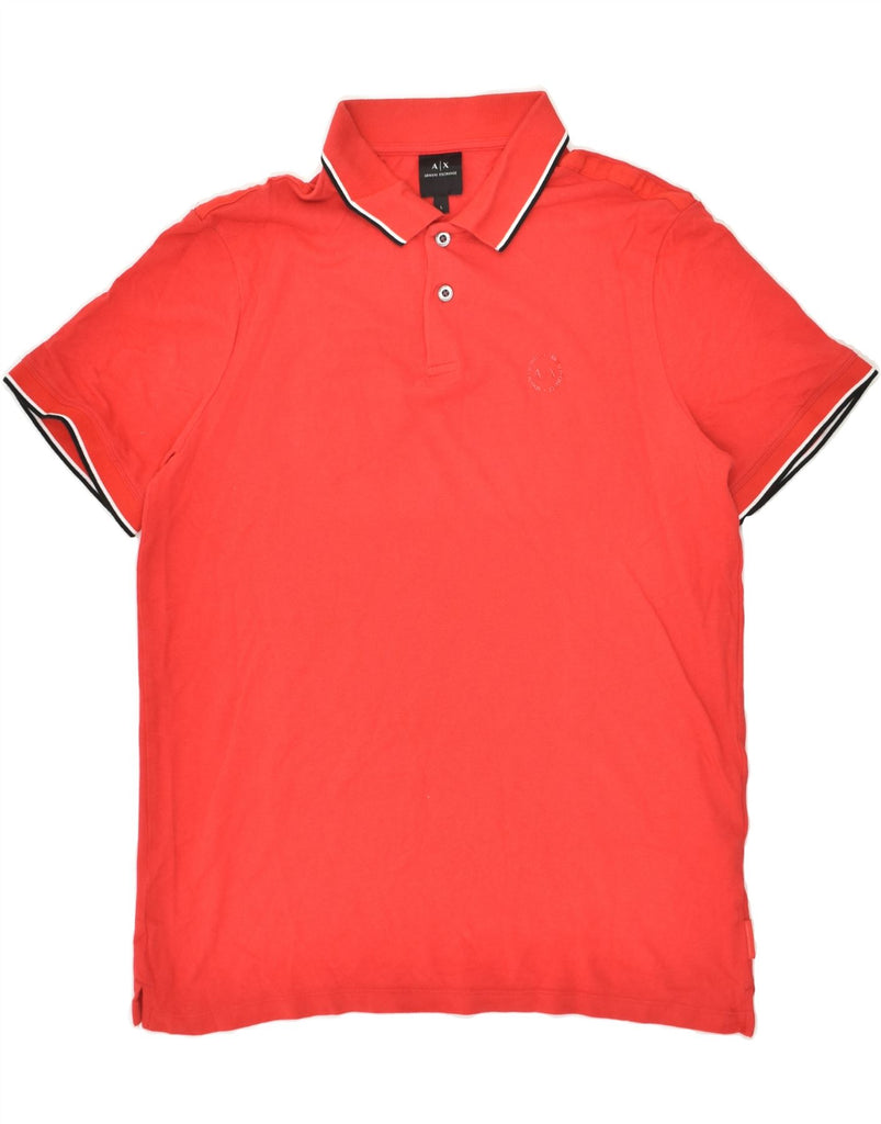 ARMANI EXCHANGE Mens Polo Shirt Large Red Cotton Vintage Armani Exchange and Second-Hand Armani Exchange from Messina Hembry 