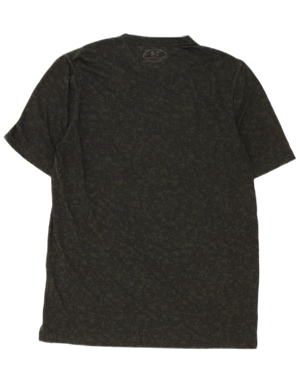Under Armour Mens Heat Gear T-Shirt Top Large Green Flecked