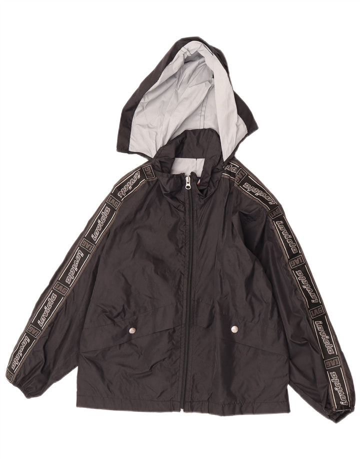 Invicta Boys Graphic Hooded Rain Jacket 7-8 Years Black Polyamide