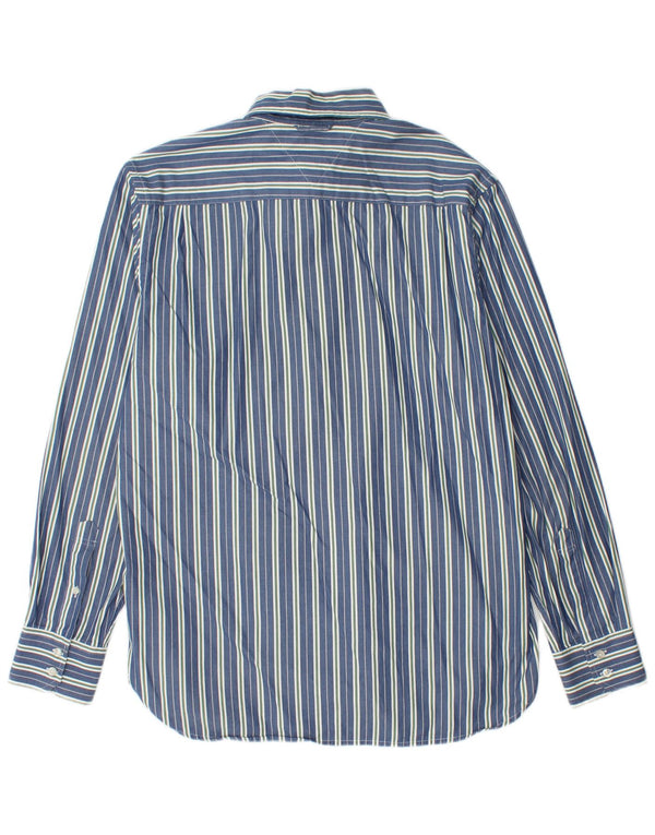 Tommy Hilfiger Mens Shirt Medium Blue Striped Cotton
