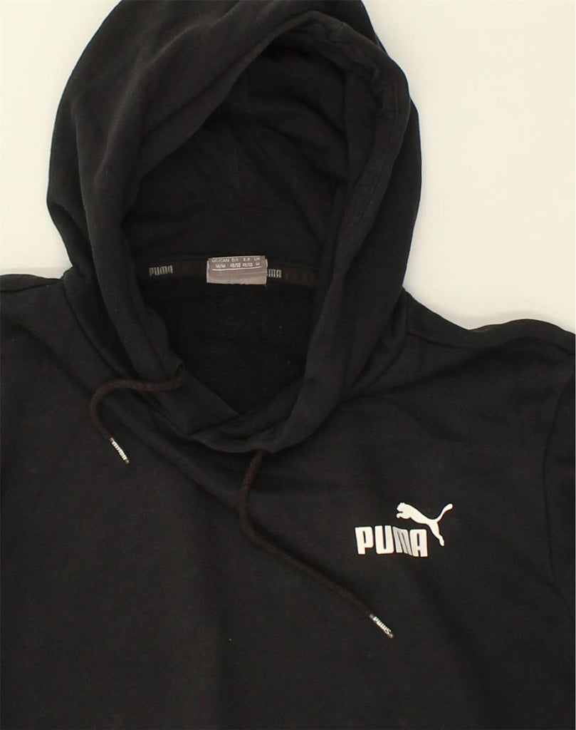 PUMA Mens Graphic Hoodie Jumper Medium Black | Vintage Puma | Thrift | Second-Hand Puma | Used Clothing | Messina Hembry 