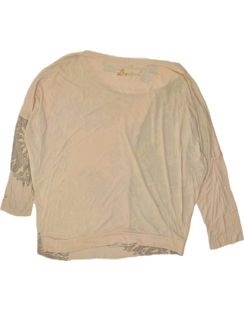 DESIGUAL Womens Oversized Graphic Blouse Top UK 16 Large Beige Paisley | Vintage Desigual | Thrift | Second-Hand Desigual | Used Clothing | Messina Hembry 