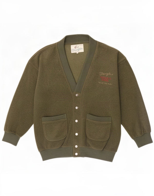 Wrangler Mens Cardigan Sweater Medium Green Polyester