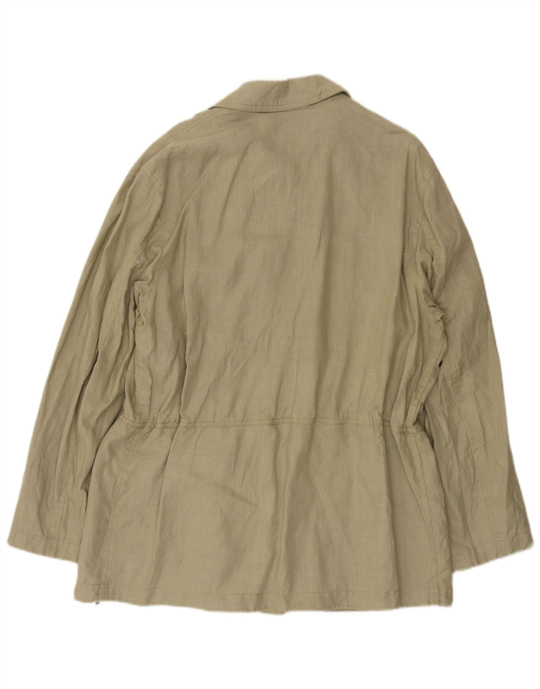 Adhoc Mens Utility Jacket UK 38 Medium Khaki Linen Army