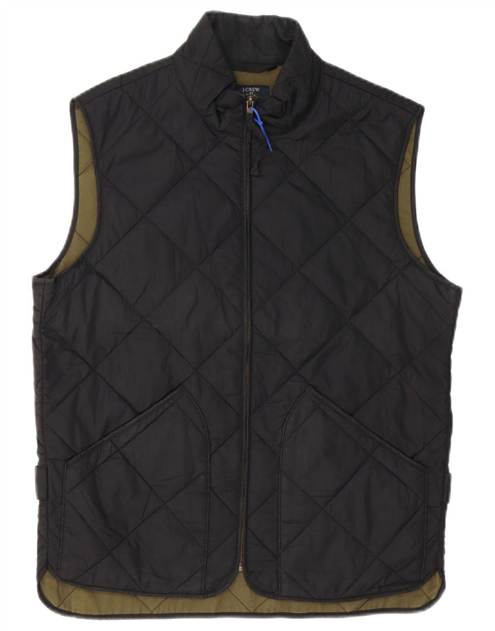 J. CREW Mens Quilted Gilet UK 36 Small Black Polyester