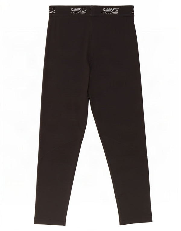Nike Womens Dri Fit Capri Leggings UK 12 Medium Black Polyester