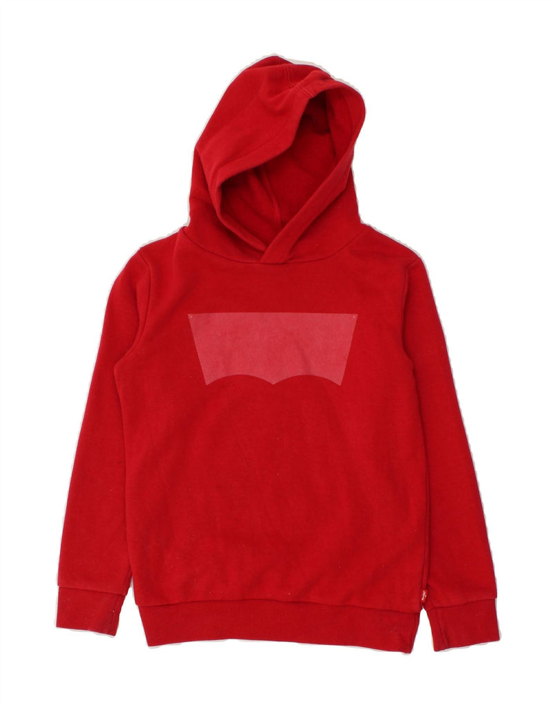 LEVI'S Girls Graphic Hoodie Jumper 7-8 Years Medium Red Cotton | Vintage Levi's | Thrift | Second-Hand Levi's | Used Clothing | Messina Hembry 