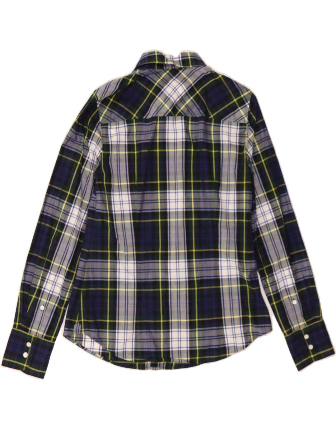 J. CREW Womens Shirt US 6 Medium Navy Blue Check Cotton Vintage J. Crew and Second-Hand J. Crew from Messina Hembry 