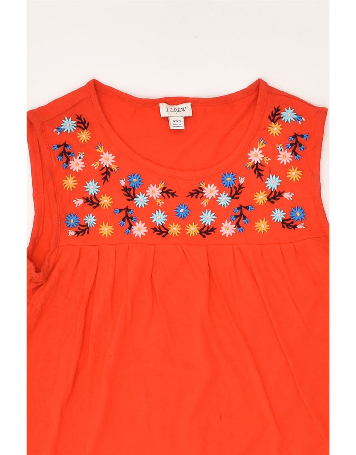 J. CREW Womens Vest Top UK 2 2XS Red Floral Cotton | Vintage J. Crew | Thrift | Second-Hand J. Crew | Used Clothing | Messina Hembry 