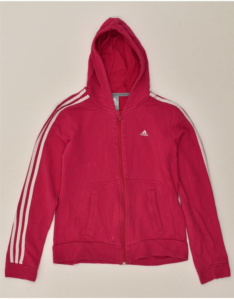 ADIDAS Girls Zip Hoodie Sweater 15-16 Years Pink | Vintage Adidas | Thrift | Second-Hand Adidas | Used Clothing | Messina Hembry 