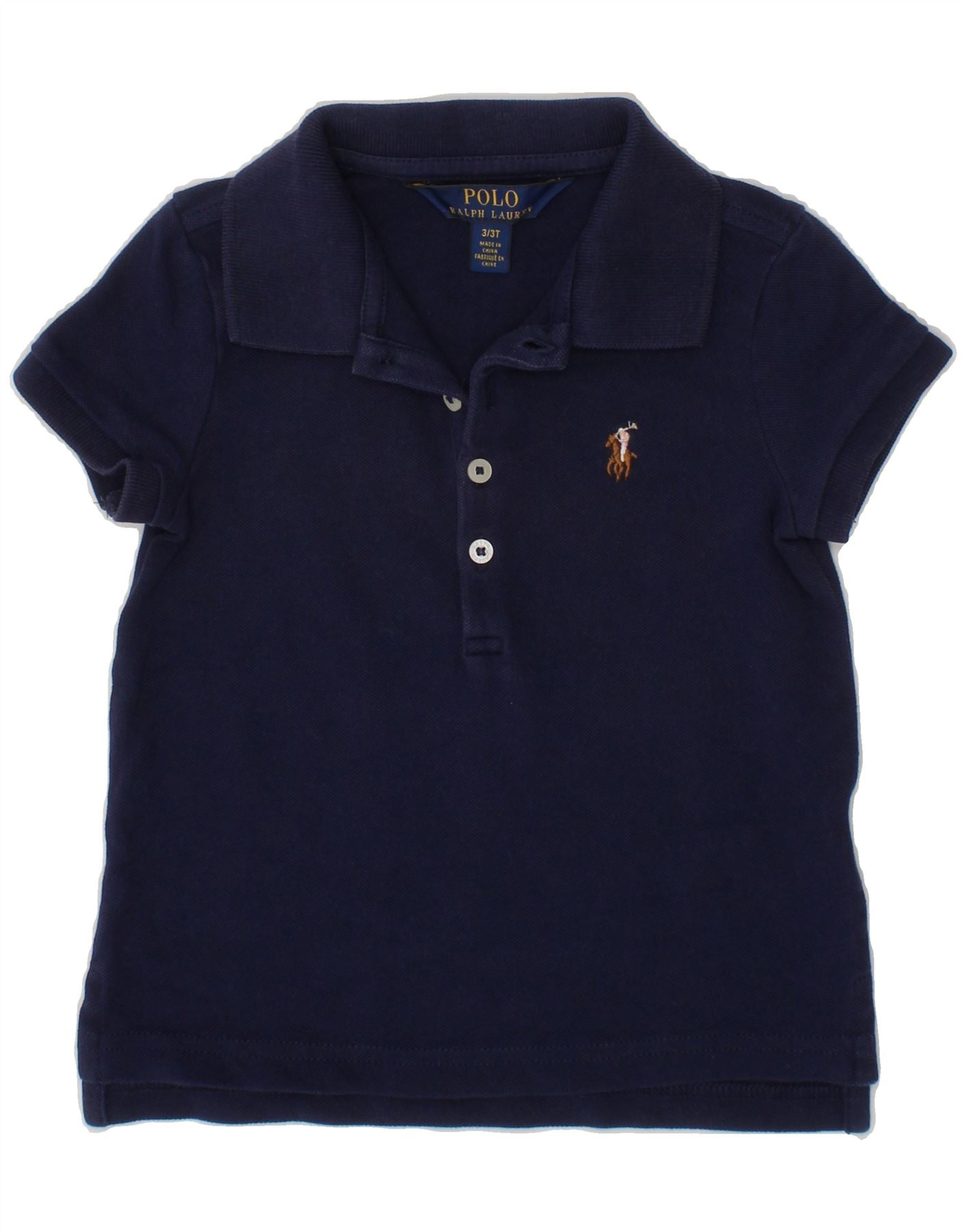 POLO RALPH LAUREN Boys Polo Shirt 2-3 Years Navy Blue Cotton - Main Image