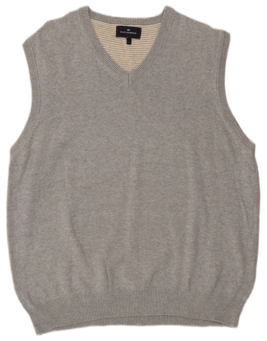 Marks & Spencer Mens Blue Harbour V-Neck Vest Tank Top Large Grey