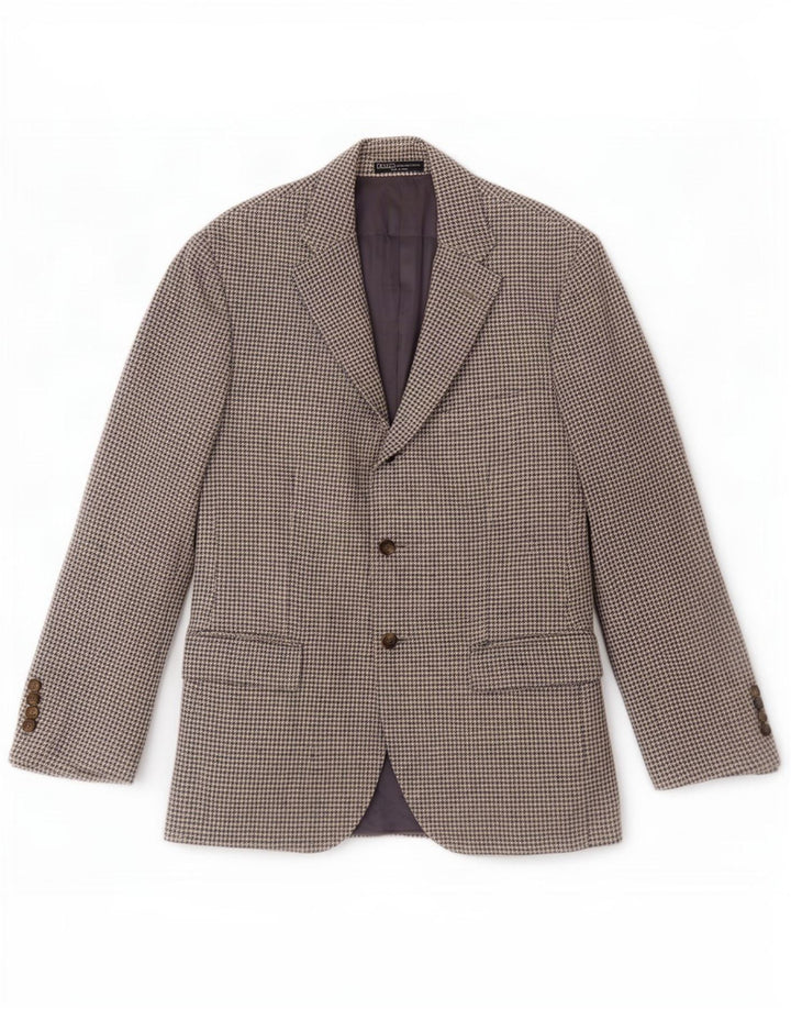 Polo Ralph Lauren Mens 3 Button Blazer Jacket UK 40 Medium Blue Houndstooth