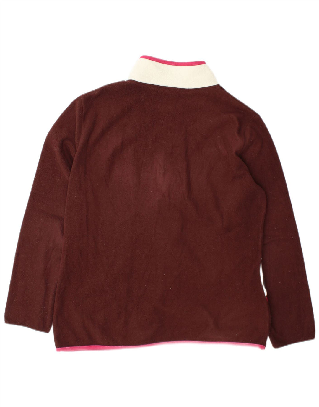 Fila Womens Fleece Jacket UK 16 Large Burgundy Colourblock