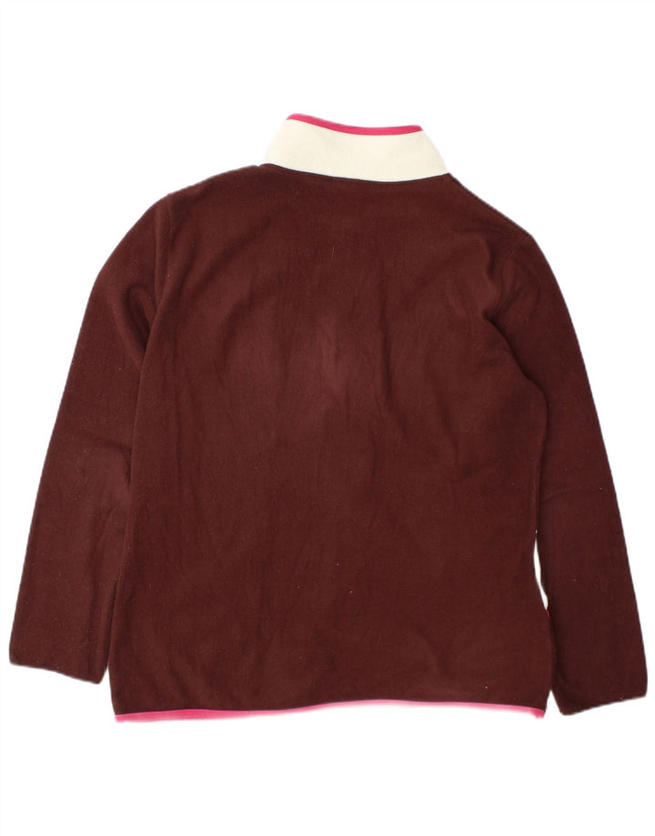 Fila Womens Fleece Jacket UK 16 Large Burgundy Colourblock