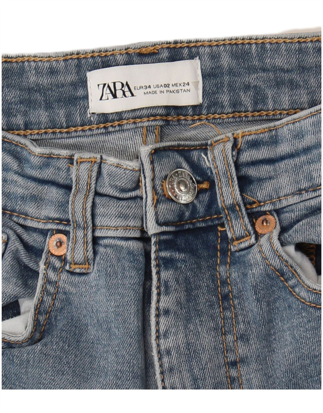 Zara Womens Flared Jeans EU 34 2XS W24 L25 Blue