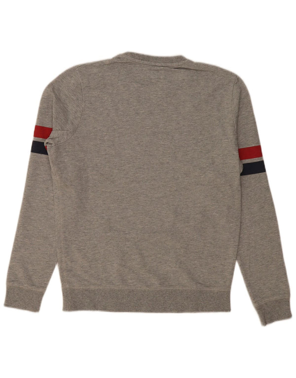 Wrangler Mens Graphic Sweatshirt Jumper Small Grey Colourblock Cotton