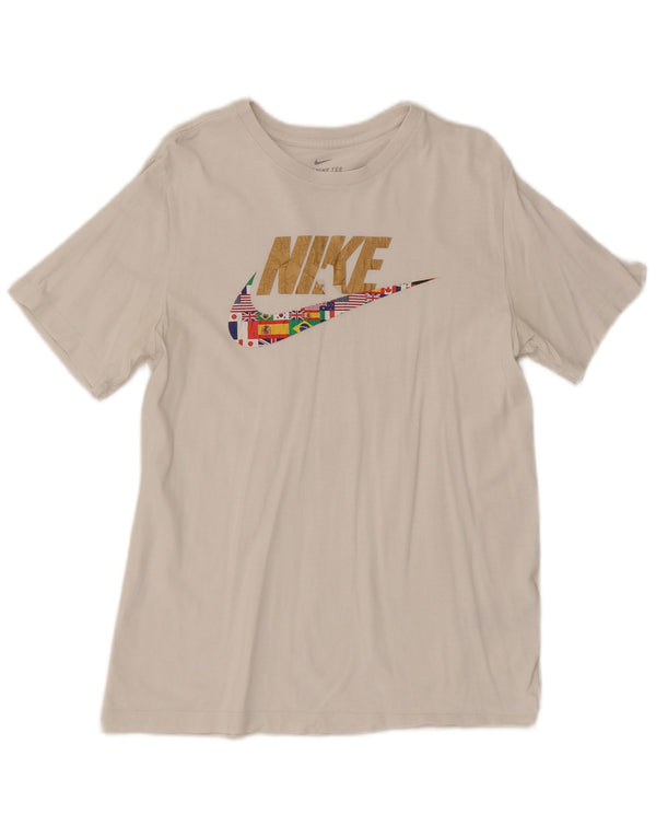 Nike Mens Graphic T-Shirt Top Medium White Cotton