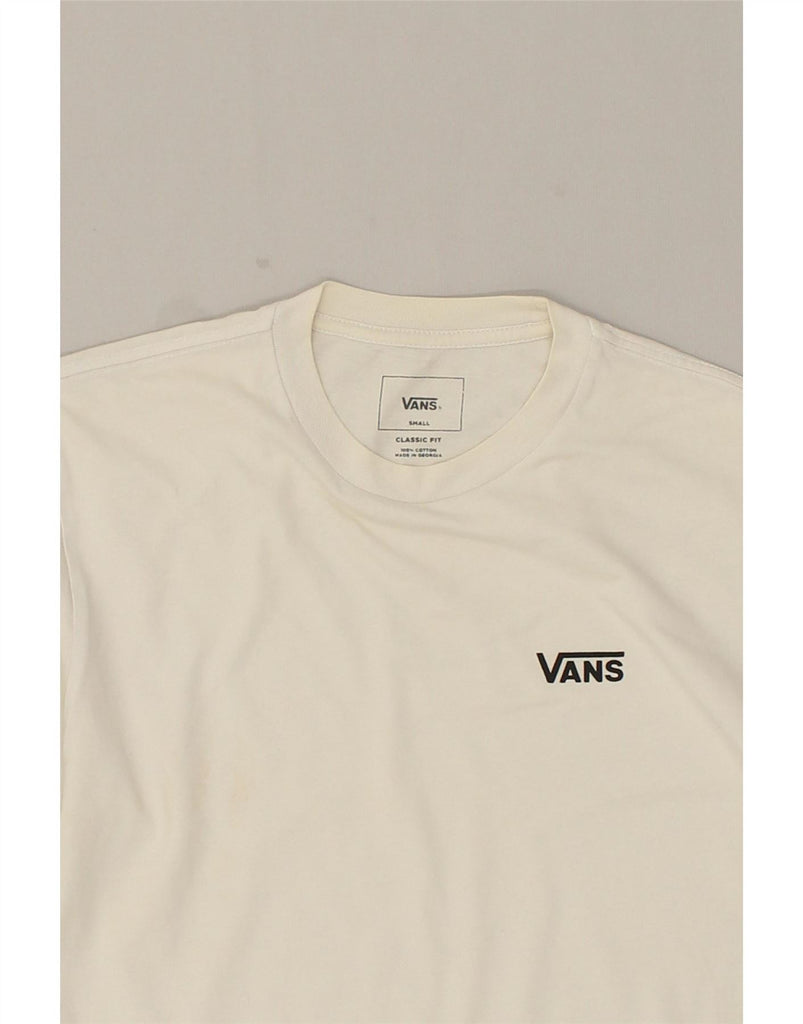 VANS Mens Classic Fit Graphic Top Long Sleeve Small White Cotton Vintage Vans and Second-Hand Vans from Messina Hembry 