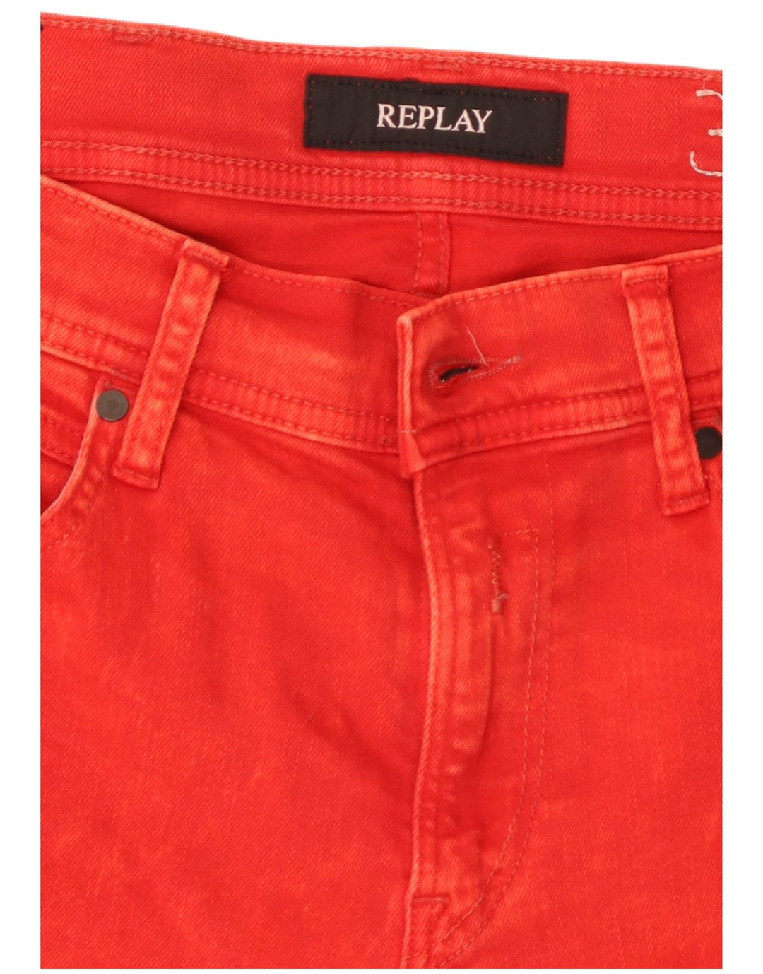 REPLAY Mens Skinny Jeans W30 L32 Red Cotton
