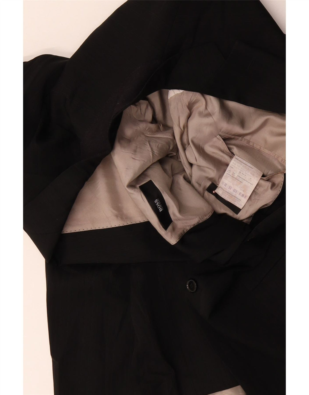 HUGO BOSS Mens 2 Button Blazer Jacket EU 60 5XL Black Virgin Wool