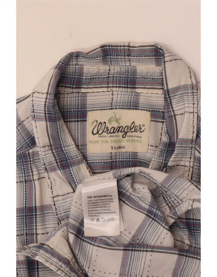 Wrangler Mens Shirt XL Navy Blue Check Cotton