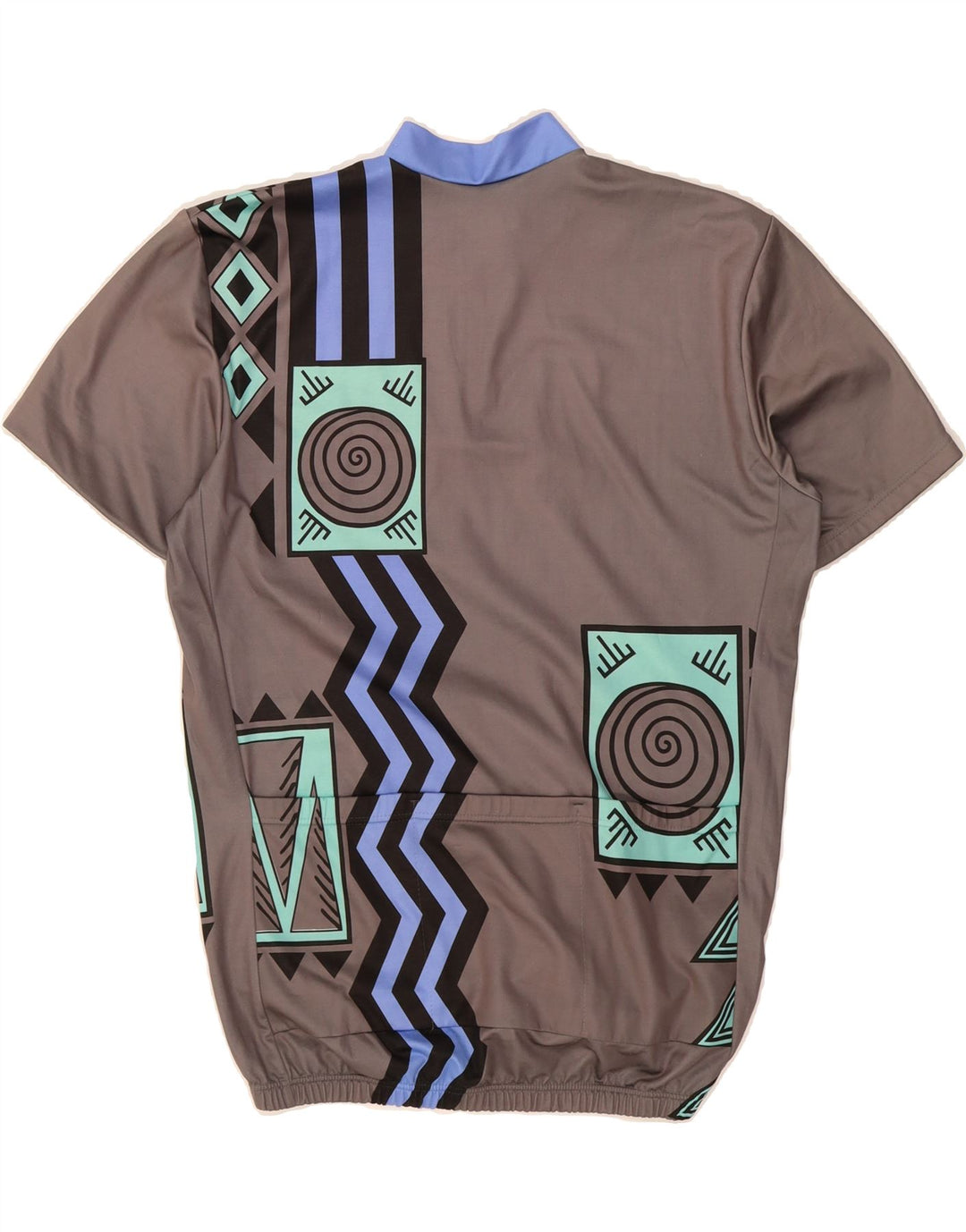 UVEX Mens Short Sleeve Pullover Tracksuit Top Medium Grey Geometric Vintage Uvex and Second-Hand Uvex from Messina Hembry 