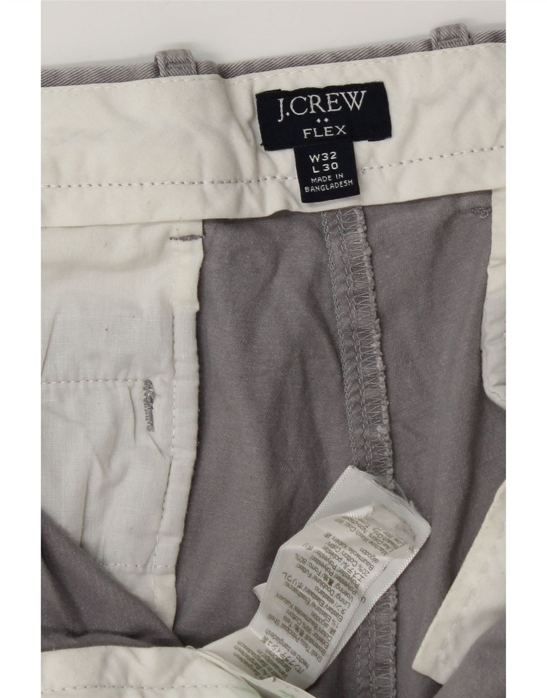 J. CREW Mens Slim Chino Trousers W32 L28 Grey Cotton