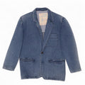 Carrera Mens 2 Button Denim Blazer Jacket UK 38 Medium Blue Cotton