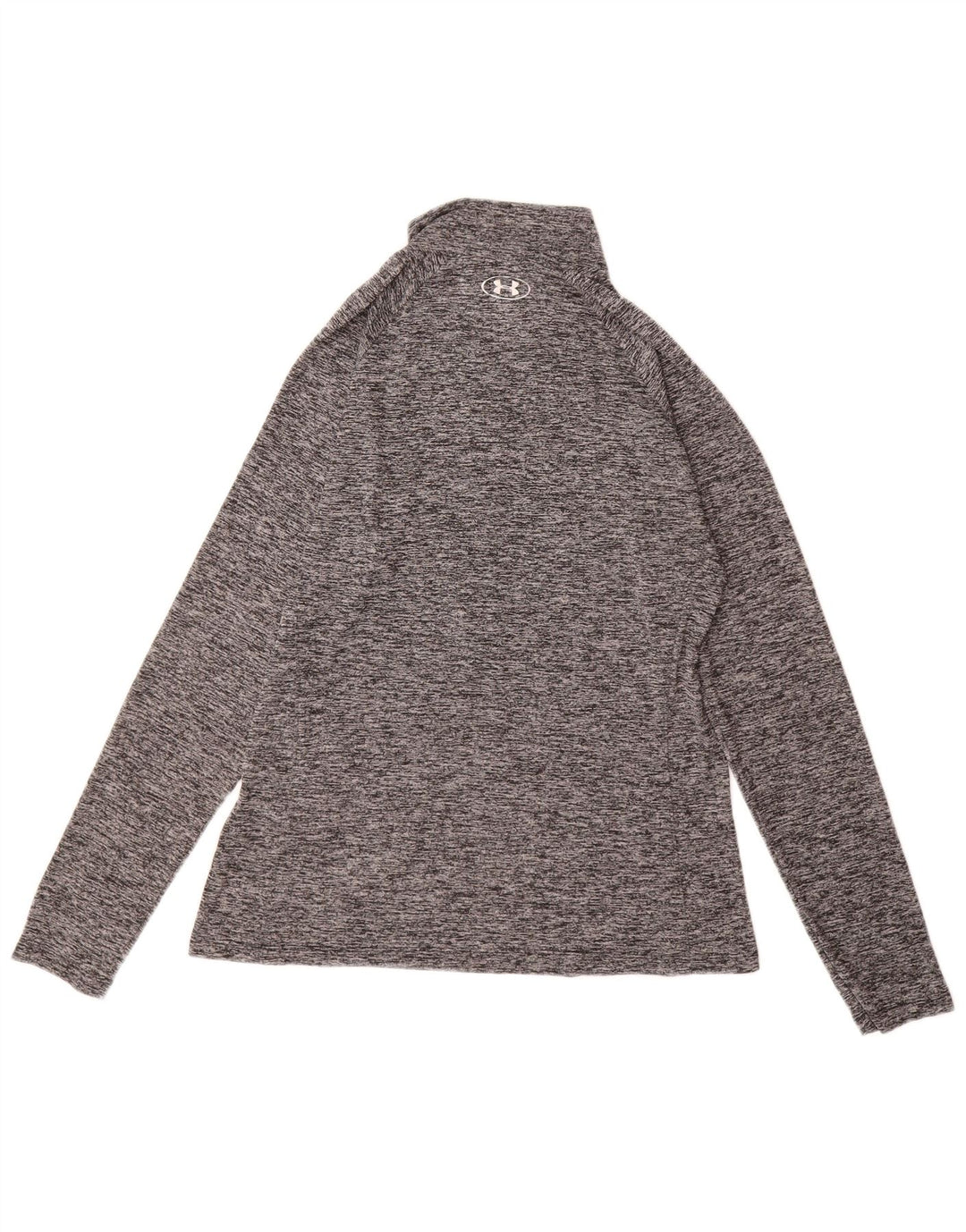 Under Armour Womens Heat Gear Top Long Sleeve UK 14 Large Grey Polyester