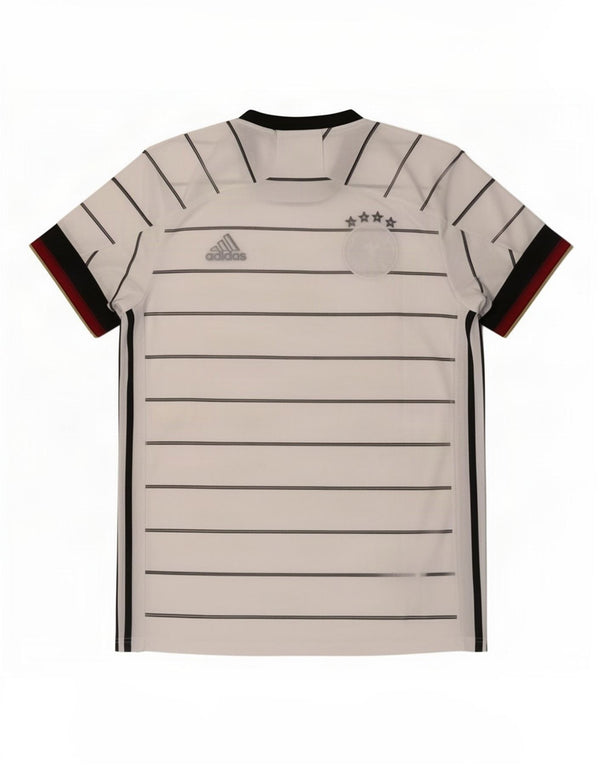 Adidas Mens Deutscher Fussball Bund T-Shirt Top Medium White Striped