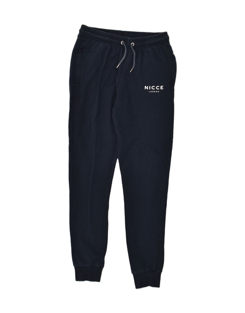 NICCE Mens Tracksuit Trousers Joggers Medium Navy Blue Cotton | Vintage Nicce | Thrift | Second-Hand Nicce | Used Clothing | Messina Hembry 