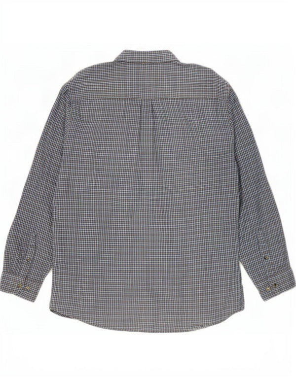 Timberland Mens Flannel Shirt Large Blue Check Cotton