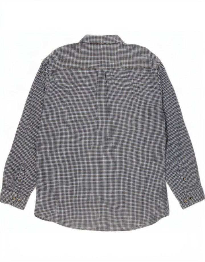Timberland Mens Flannel Shirt Large Blue Check Cotton