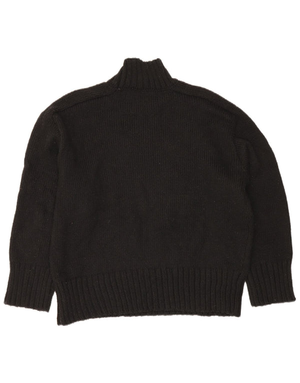 Zara Womens Oversized Turtle Neck Jumper Sweater UK 16 Large Black