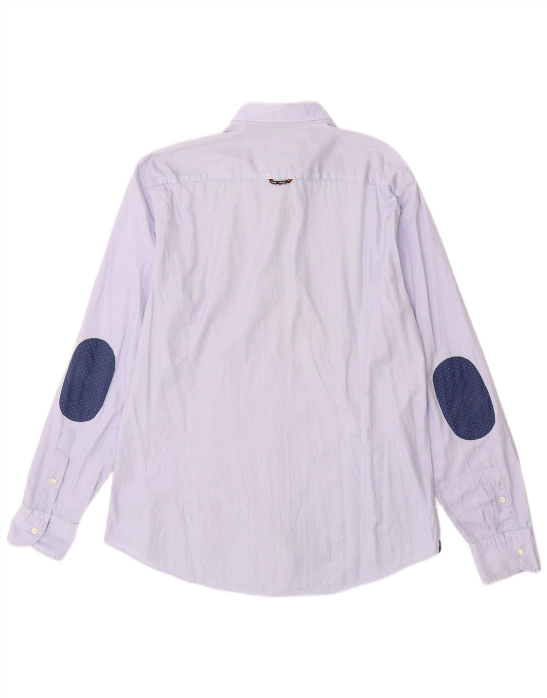 Massimo Dutti Mens Shirt Large Blue Cotton