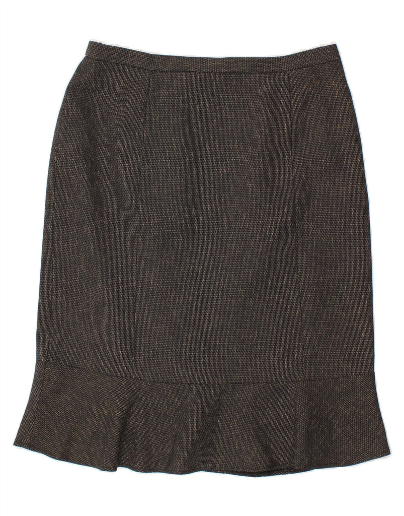 VINTAGE Womens Trumpet Skirt UK 16 Large W32 Grey Check Polyester Vintage Vintage and Second-Hand Vintage from Messina Hembry 