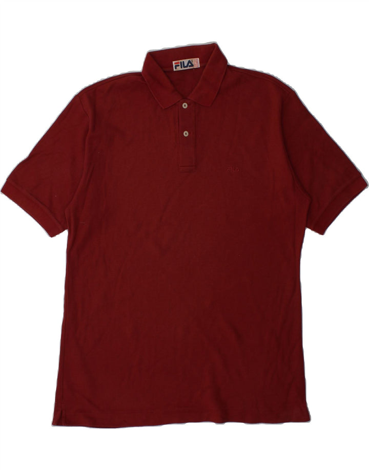 FILA Mens Polo Shirt Large Maroon Cotton Vintage Fila and Second-Hand Fila from Messina Hembry 