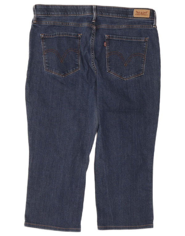 Levi's Womens 525 High Waist Capri Straight Jeans US 14 XL W34 L20 Blue