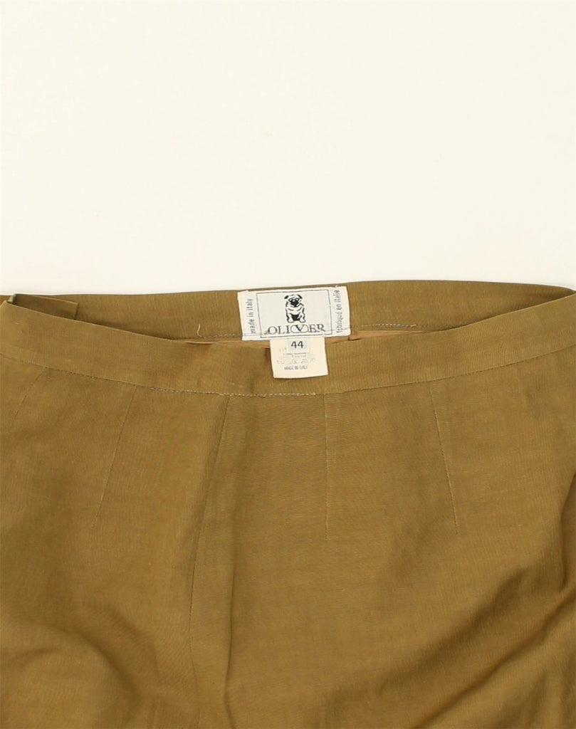 OLIVER Womens High Waist Pencil Skirt IT 44 Medium W26 Brown Linen | Vintage Oliver | Thrift | Second-Hand Oliver | Used Clothing | Messina Hembry 