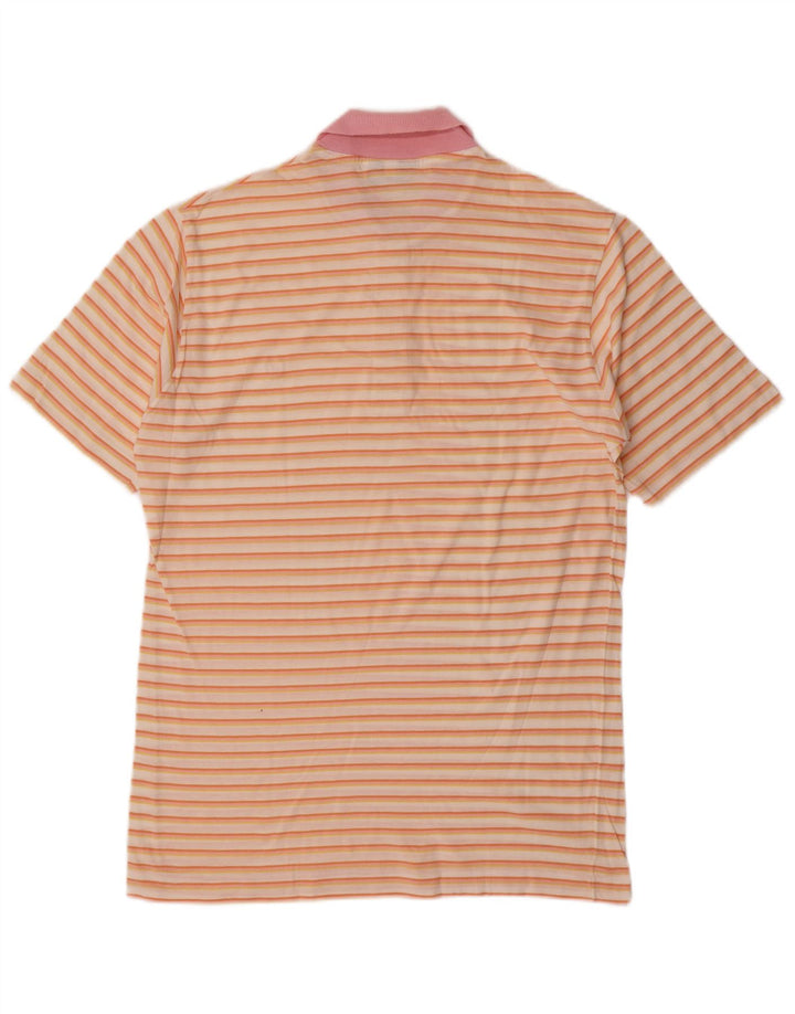 Stefanel Mens Polo Shirt IT 50 Medium Multicoloured Striped Cotton