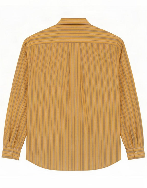 Vintage Mens Shirt XL Yellow Striped Cotton