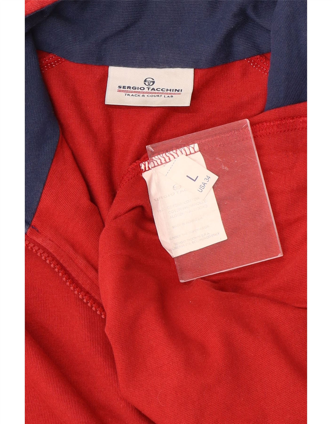 SERGIO TACCHINI Mens Graphic Zip Neck Pullover Tracksuit Top Large Red
