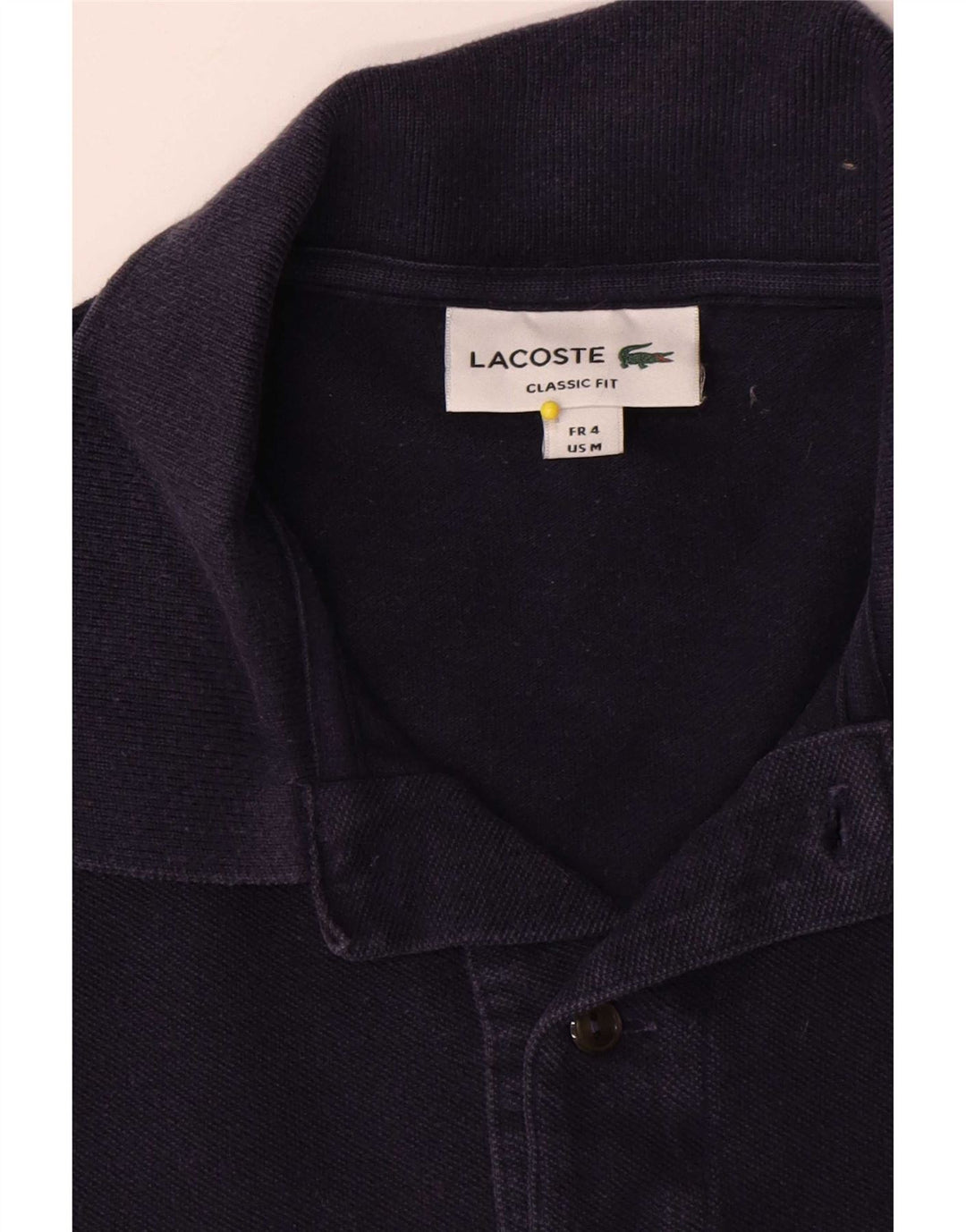 Lacoste Mens Classic Fit Polo Shirt Size 4 Medium Navy Blue Cotton