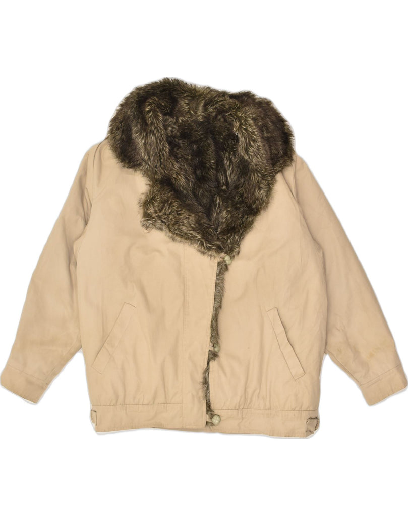 VINTAGE Womens Sherpa Jacket UK 20 2XL Beige | Vintage Vintage | Thrift | Second-Hand Vintage | Used Clothing | Messina Hembry 