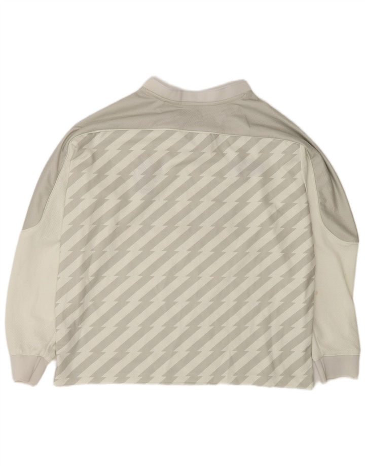 STWD Mens Loose Fit Graphic Top Long Sleeve Small Off White Geometric