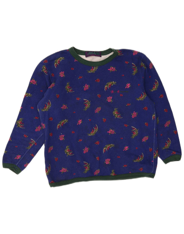 Best Company Womens Oversized Sweatshirt Jumper UK 10 Small Blue Floral